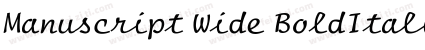 Manuscript Wide BoldItalic字体转换